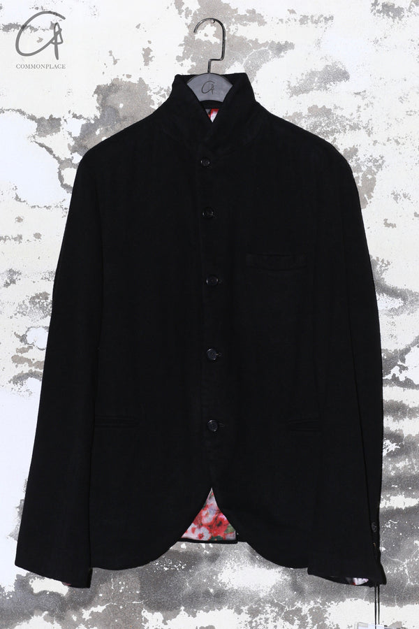 GEOFFREY B.SMALL Flagship Alaxan wool cashmere jacket Silk lining Unisex GBS-NNJ05pecial3-HEI NNJ05 Black/rose print lining